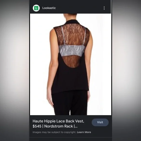 Revolve Haute Hippie Sleeveless Lace Crepe Cloak Vest in Swan (Ivory/Pearl) Sz 8 - Picture 9 of 10